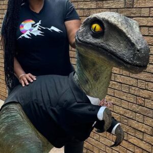 Randy the Raptor with ColoRandy Tee