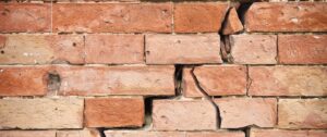 Cracks in brick wall